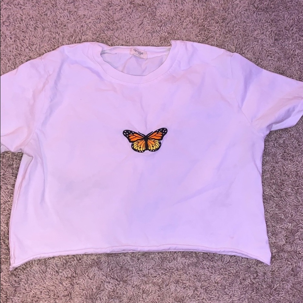 Rare brandy Melville butterfly crop top